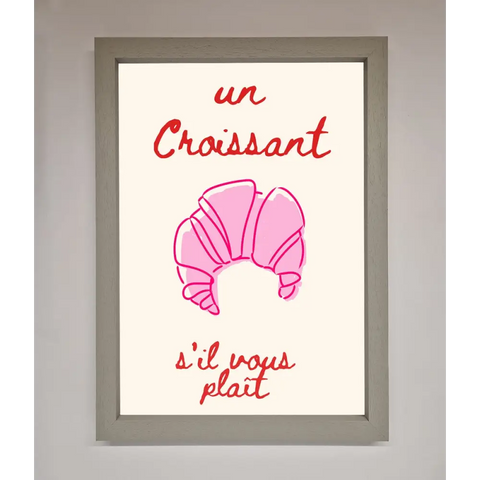 Un Croissant Framed Wall Art - A3 (29.7 x 42 cm) / Grey - Framed Print