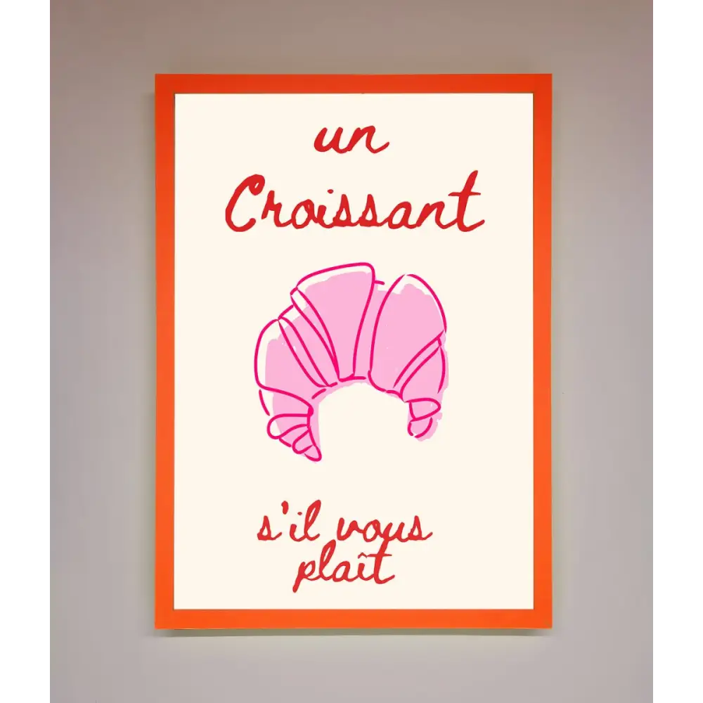 Un Croissant Framed Wall Art - A3 (29.7 x 42 cm) / Neon Orange - Framed Print