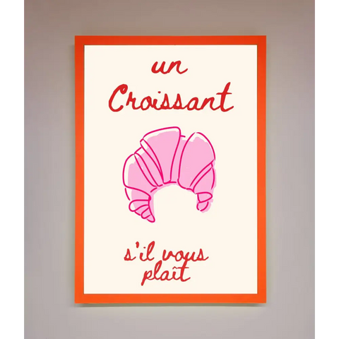 Un Croissant Framed Wall Art - A3 (29.7 x 42 cm) / Neon Orange - Framed Print