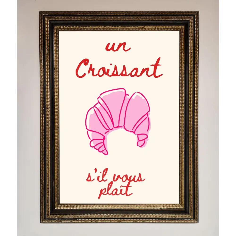 Un Croissant Framed Wall Art - A3 (29.7 x 42 cm) / Ornate Gold Black - Framed Print