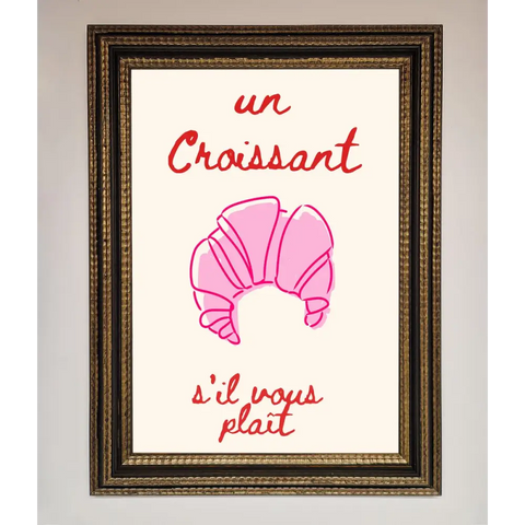 Un Croissant Framed Wall Art - A3 (29.7 x 42 cm) / Ornate Gold Black - Framed Print