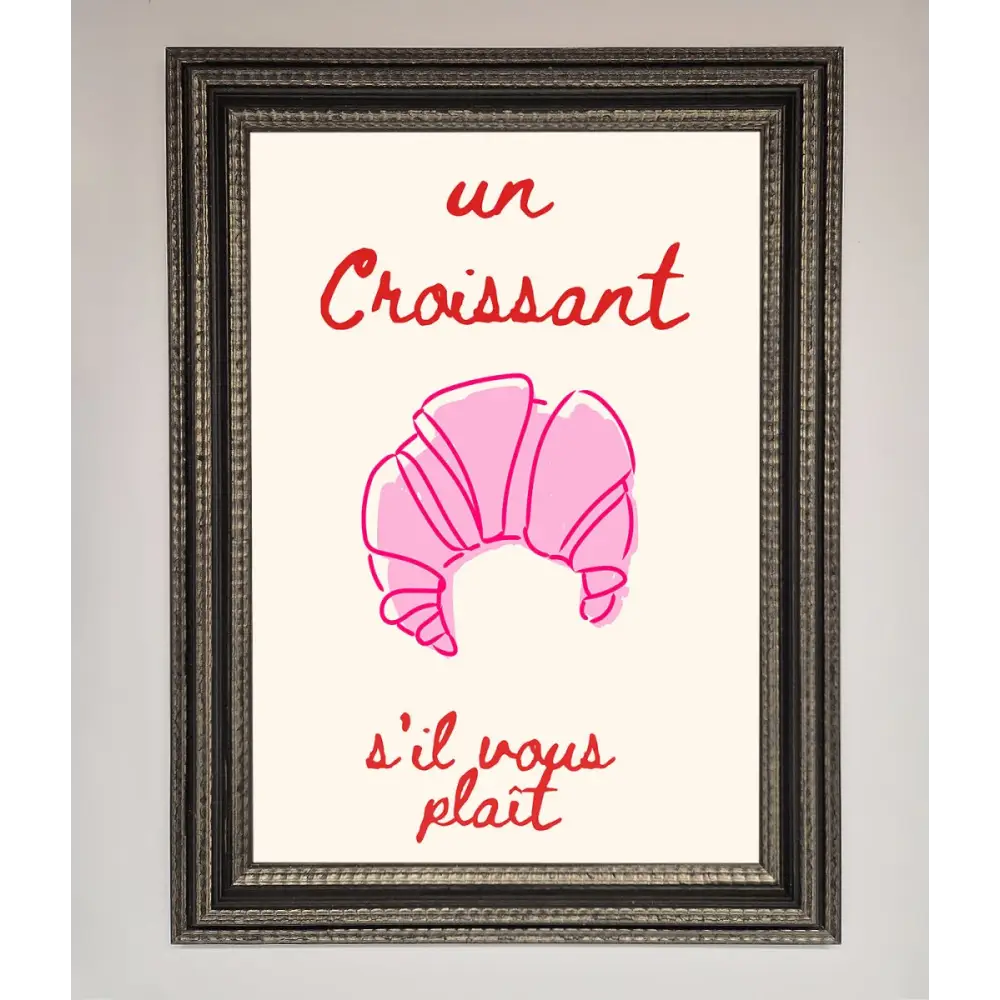 Un Croissant Framed Wall Art - A3 (29.7 x 42 cm) / Ornate Silver Black - Framed Print