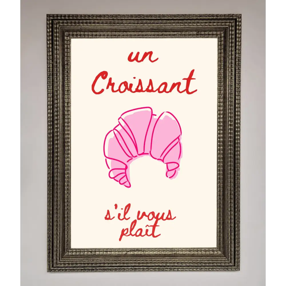 Un Croissant Framed Wall Art - A3 (29.7 x 42 cm) / Ornate Silver - Framed Print