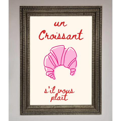 Un Croissant Framed Wall Art - A3 (29.7 x 42 cm) / Ornate Silver - Framed Print