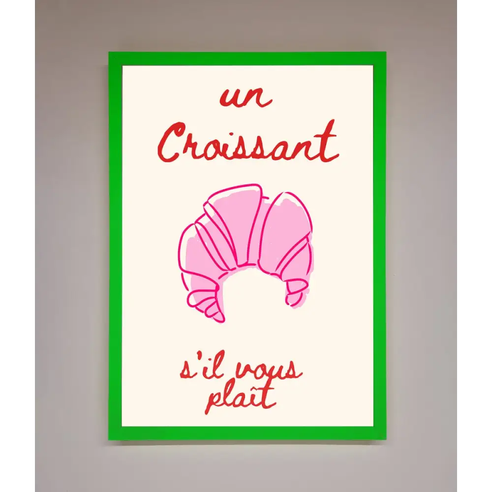 Un Croissant Framed Wall Art - B0 (100 x 141 cm) / Neon Dark Green - Framed Print