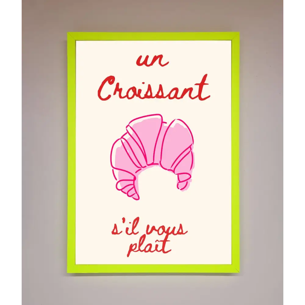 Un Croissant Framed Wall Art - B0 (100 x 141 cm) / Neon Green - Framed Print