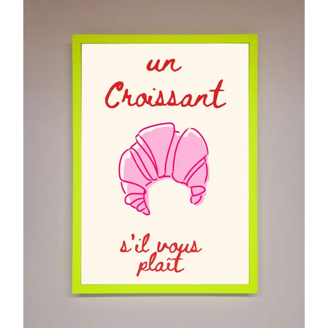 Un Croissant Framed Wall Art - B0 (100 x 141 cm) / Neon Green - Framed Print