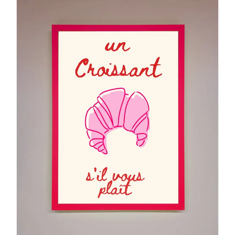 Un Croissant Framed Wall Art - B0 (100 x 141 cm) / Neon Pink - Framed Print
