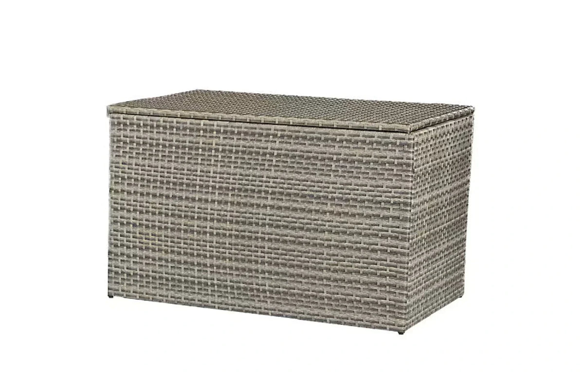 Gray woven rattan cushion box with matching lid waterproof storage box L.113 W.76 H.70cm
