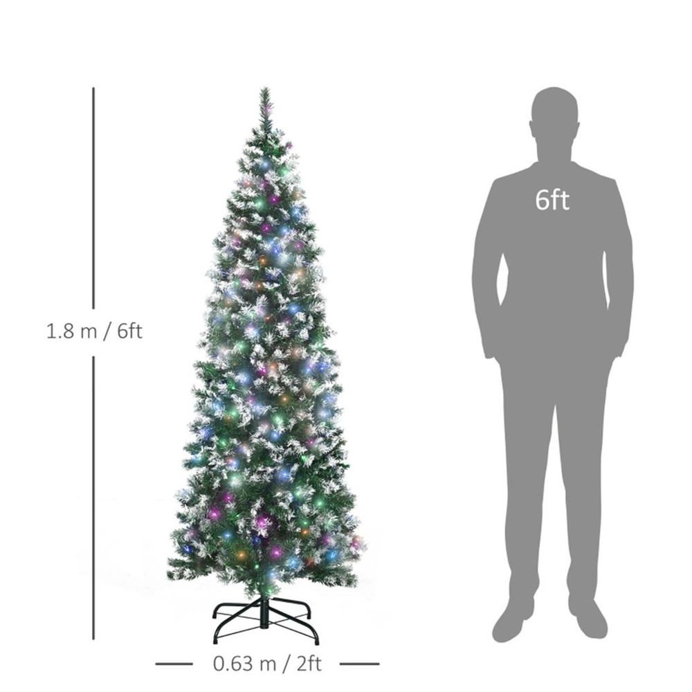 6 Ft Christmas tree with multicoloured lights | Artificial | Green