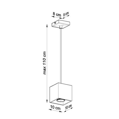 Pendant lamp aluminum Quad modern Design GU10
