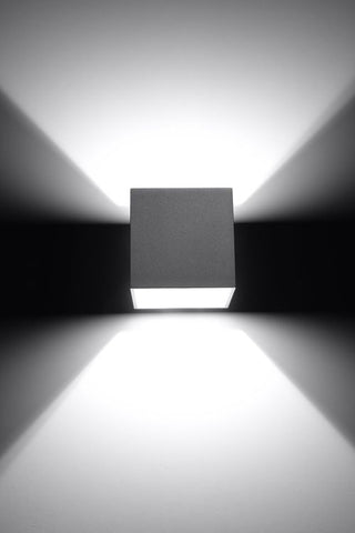 Wall Lamp QUAD 1 Grey Up/Down Square Shape Modern Loft Design G9