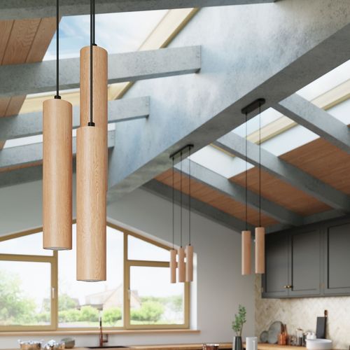 Pendant lamp wood Lino Scandinavian Design GU10