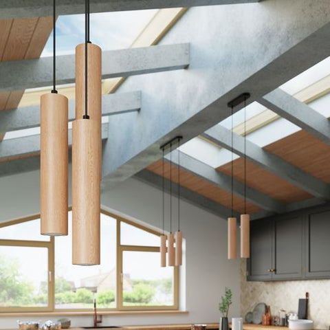 Pendant lamp wood Lino Scandinavian Design GU10