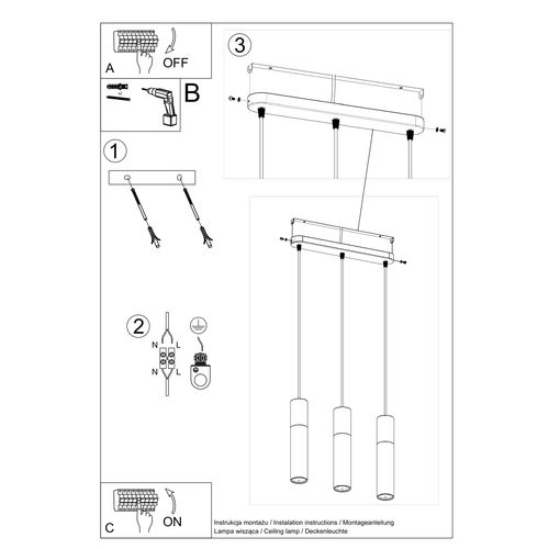 Pendant lamp Steel, concrete Borgio modern Design GU10