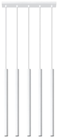 Pendant lamp PASTELO 5 White Round Tube Shape Spot Modern Loft Design LED G9