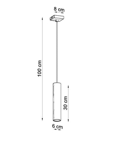 Pendant lamp LAGOS 1 White Round Tube Shape Modern Loft Design LED GU10