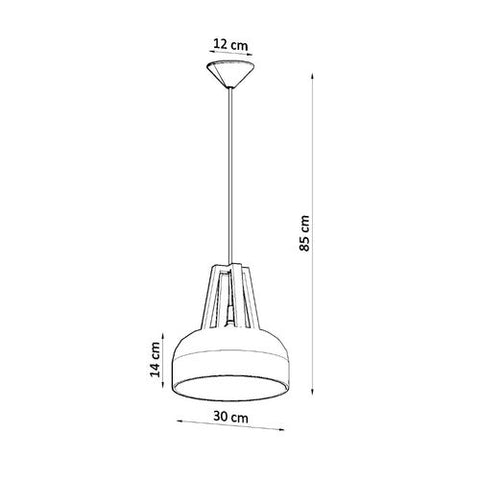 Pendant lamp steel, wood Casco modern Design E27