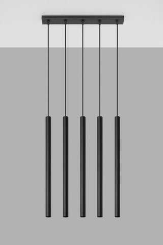 Pendant lamp PASTELO 5 Black Round Tube Shape Spot Modern Loft Design LED G9