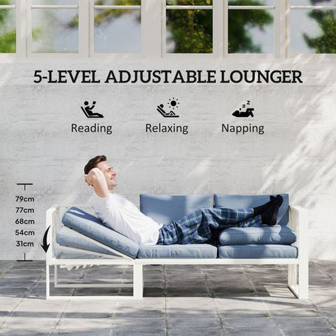 Outsunny 5 Seater Sectional Outdoor Sofa Set with Loveseats for Garden Grey