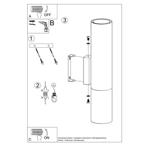 Wall lamp steel Loopez modern Design GU10