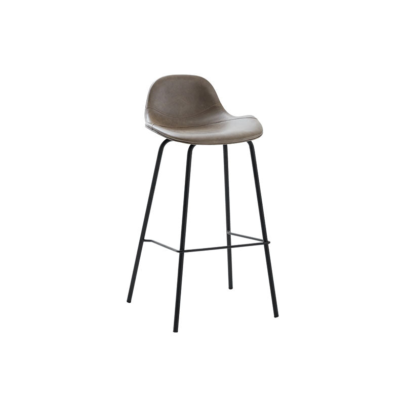 Modern gray leather upton nordic bar stool with sleek black metal legs for stylish kitchen seating