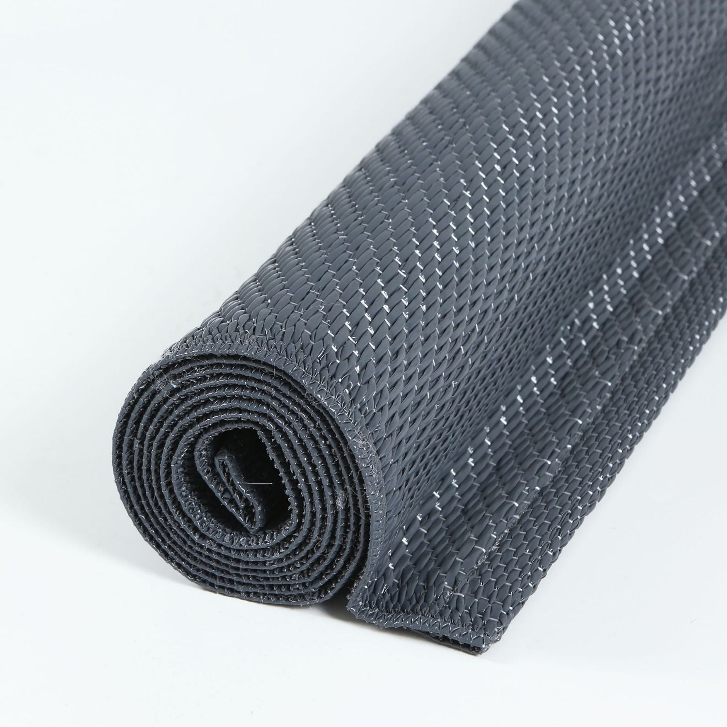 Dark gray woven fabric roll with a textured pattern for urban outdoor rug anthracite perfect for outdoor use