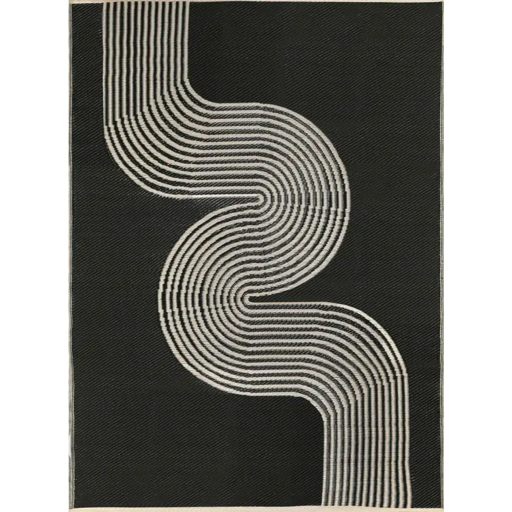 Urban Outdoor Rug Black & Beige | 1010 - 90X150 cm - Rugs