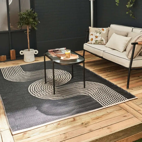 Urban Outdoor Rug Black & Beige | 1010 - Rugs