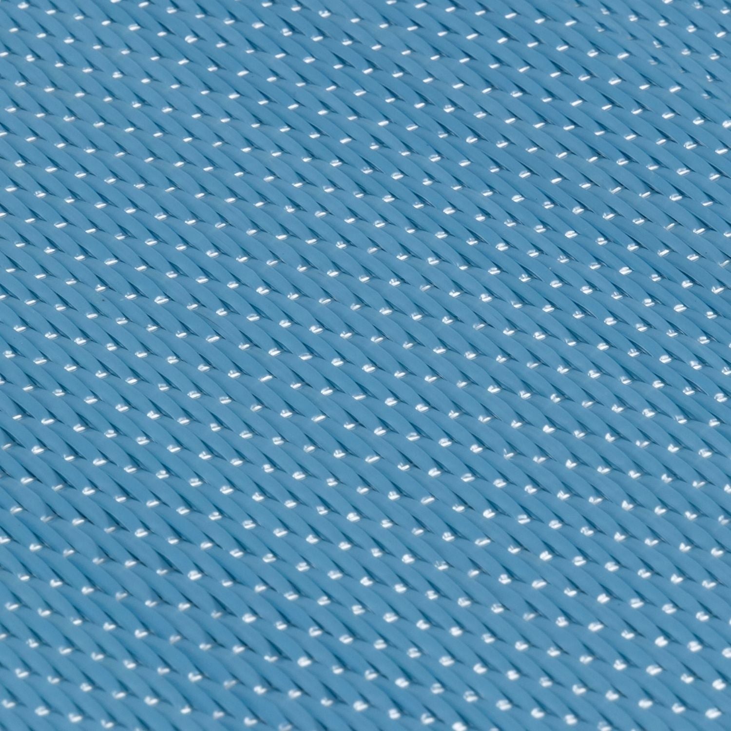Light blue woven urban outdoor rug with diagonal ribbed texture perfect as an outdoor rug blue option