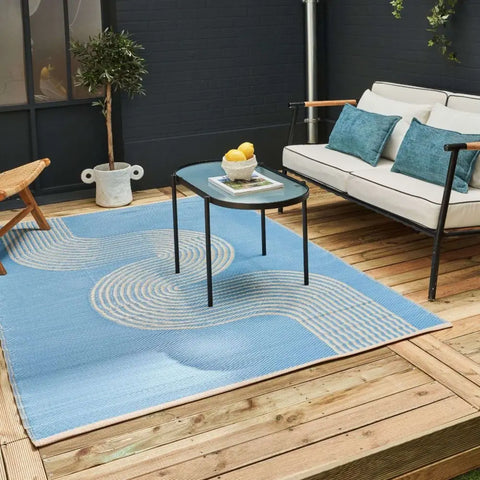 Urban Outdoor Rug Blue & Beige | 1010 - Rugs