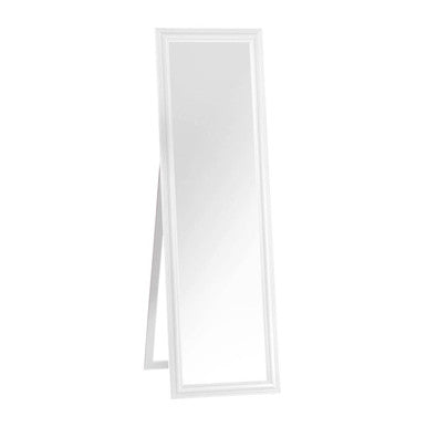Urban white floor standing mirror with a simple elegant design and white frame perfect for full-length views