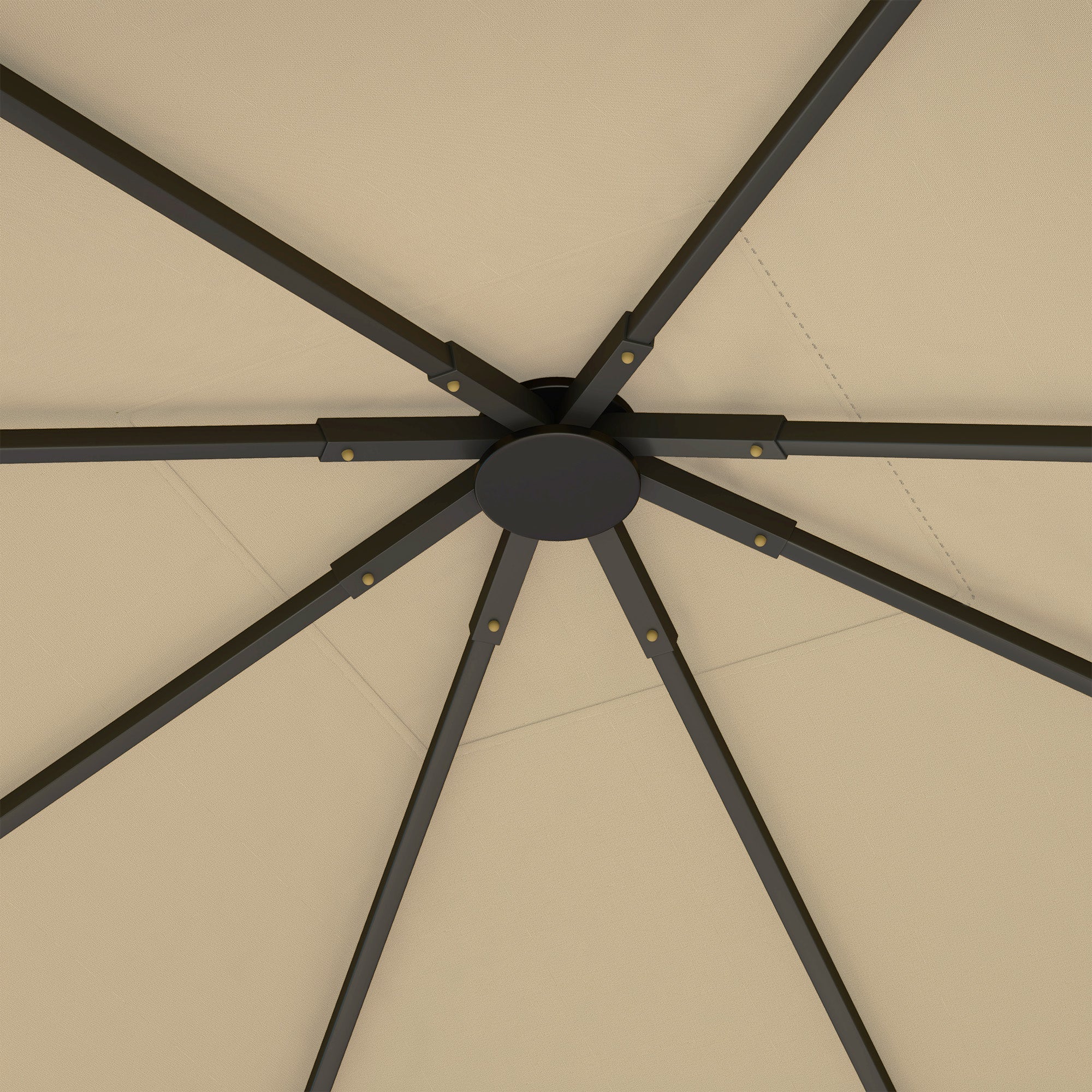 Outsunny 3 x 3(m) Gazebo Canopy Replacement Cover, Garden Gazebo Roof Replacement with Drain Holes, Water Resistant PVC Coating, 370g/\'e3\'8e\'a1, UPF30+, TOP COVER ONLY, Beige