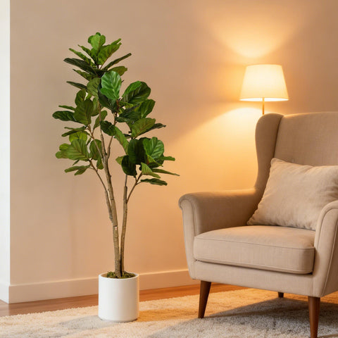 HOMCOM 150cm Artificial Ficus Tree - Green