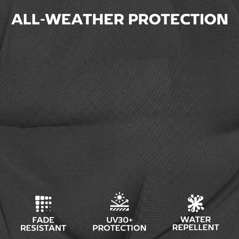 Outsunny Patio Chair Cushions Set of 4, Waterproof Non-Slip Lounge Chair Cushions, 112x53cm, Black