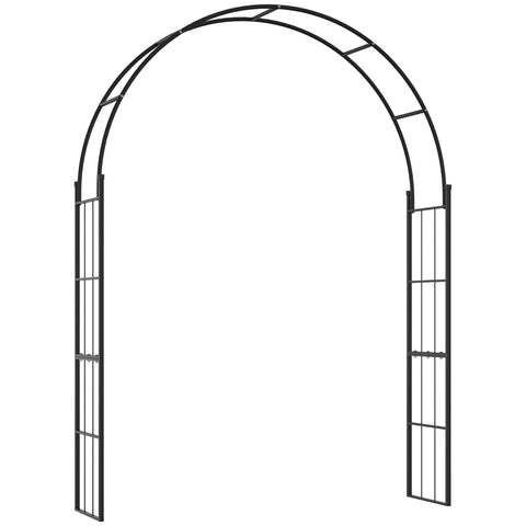 Outsunny 223cm Garden Arch Trellis, Outdoor Wedding Arbor for Ceremony for Climbing Roses, Vines and Plants