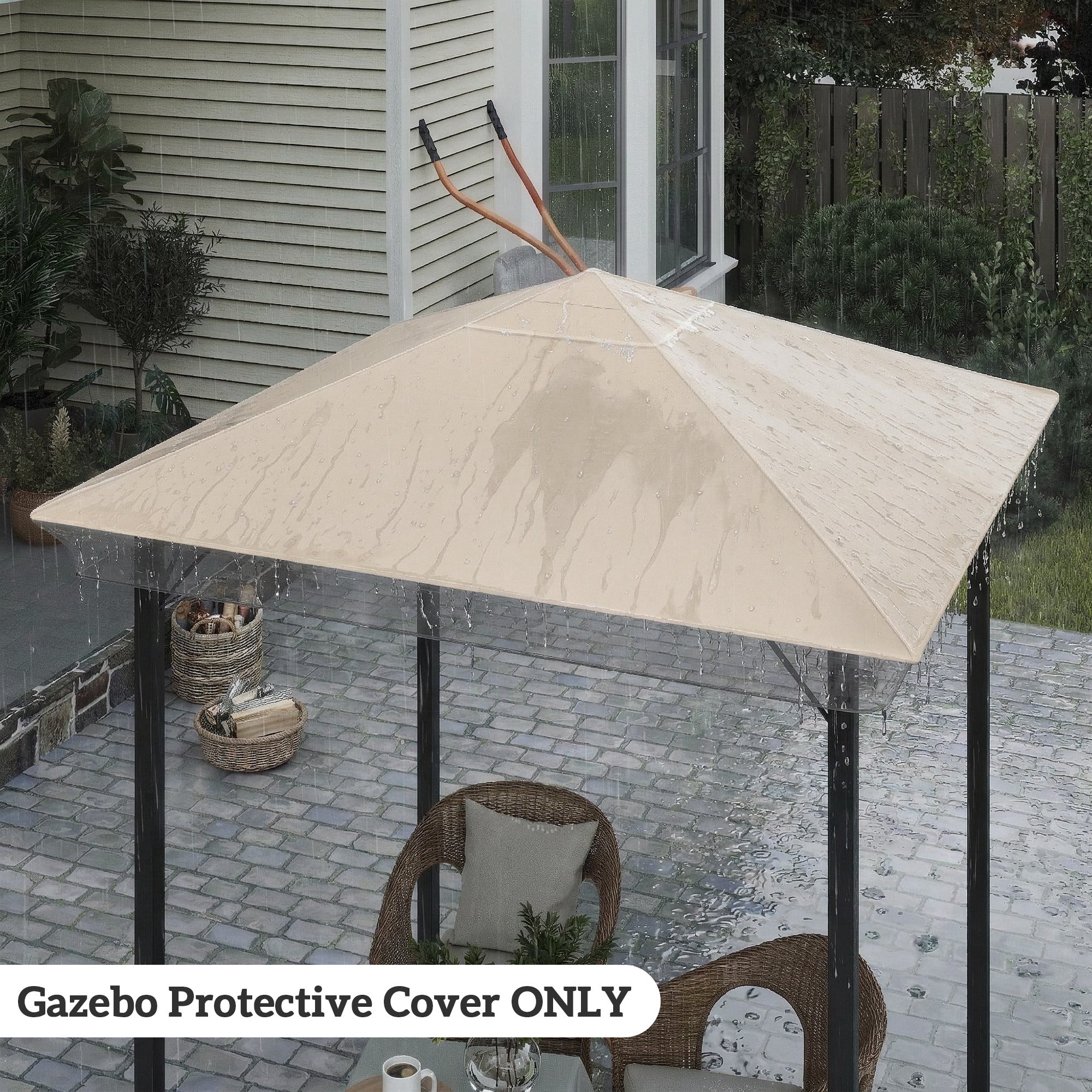 Outsunny 2 x 2 (m) Gazebo Protective Cover, Waterproof Cover for Gazebo, Canopy and Tent