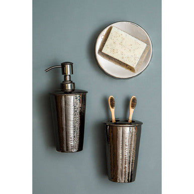 Vaco Hammered Black Nickel Finish Toothbrush Holder