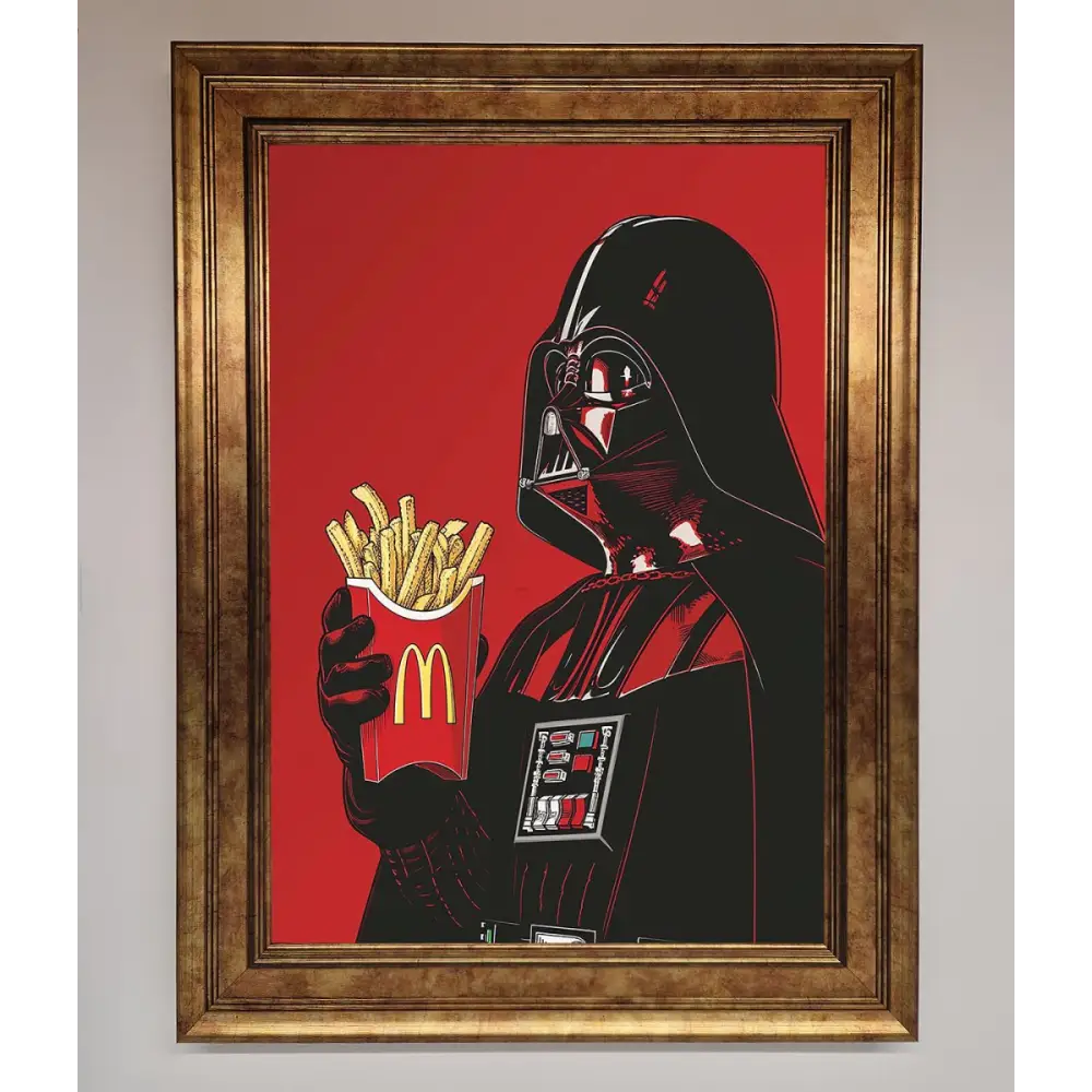 Vader French Fries Framed Poster - A3 (29.7 x 42 cm) / Bronze - Framed Print