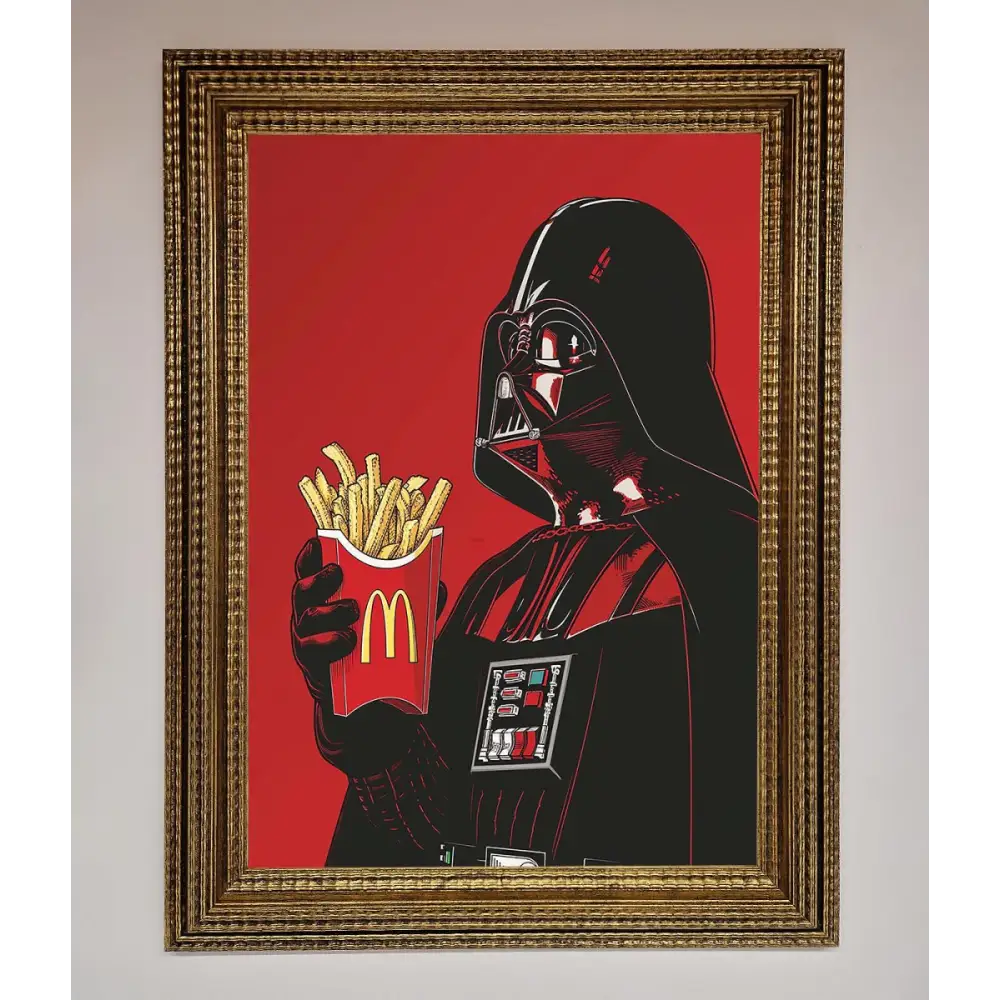 Vader French Fries Framed Poster - A3 (29.7 x 42 cm) / Ornate Gold - Framed Print