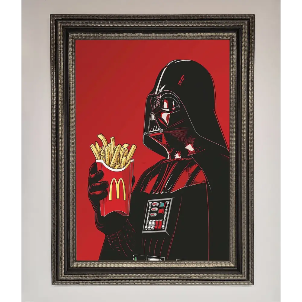 Vader French Fries Framed Poster - A3 (29.7 x 42 cm) / Ornate Silver Black - Framed Print