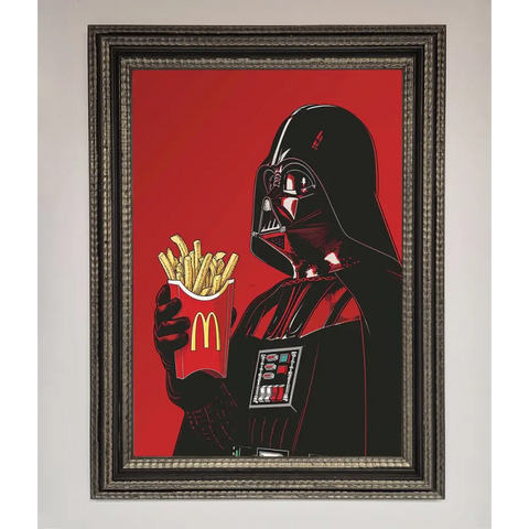 Vader French Fries Framed Poster - A3 (29.7 x 42 cm) / Ornate Silver Black - Framed Print