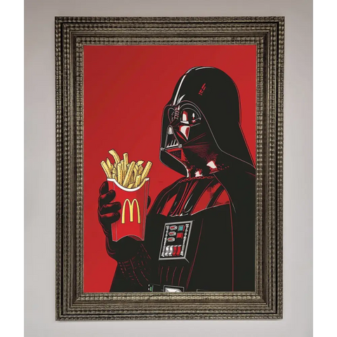 Vader French Fries Framed Poster - A3 (29.7 x 42 cm) / Ornate Silver - Framed Print