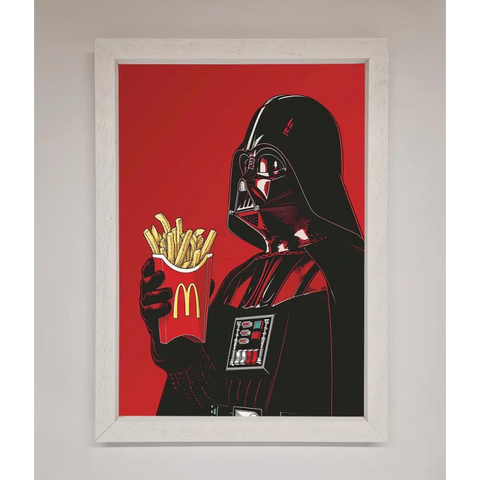Vader French Fries Framed Poster - A3 (29.7 x 42 cm) / White - Framed Print