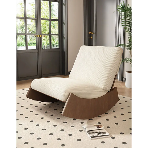 Valdez Rocking Lounge Chair Corduroy & Wood - rocking chair