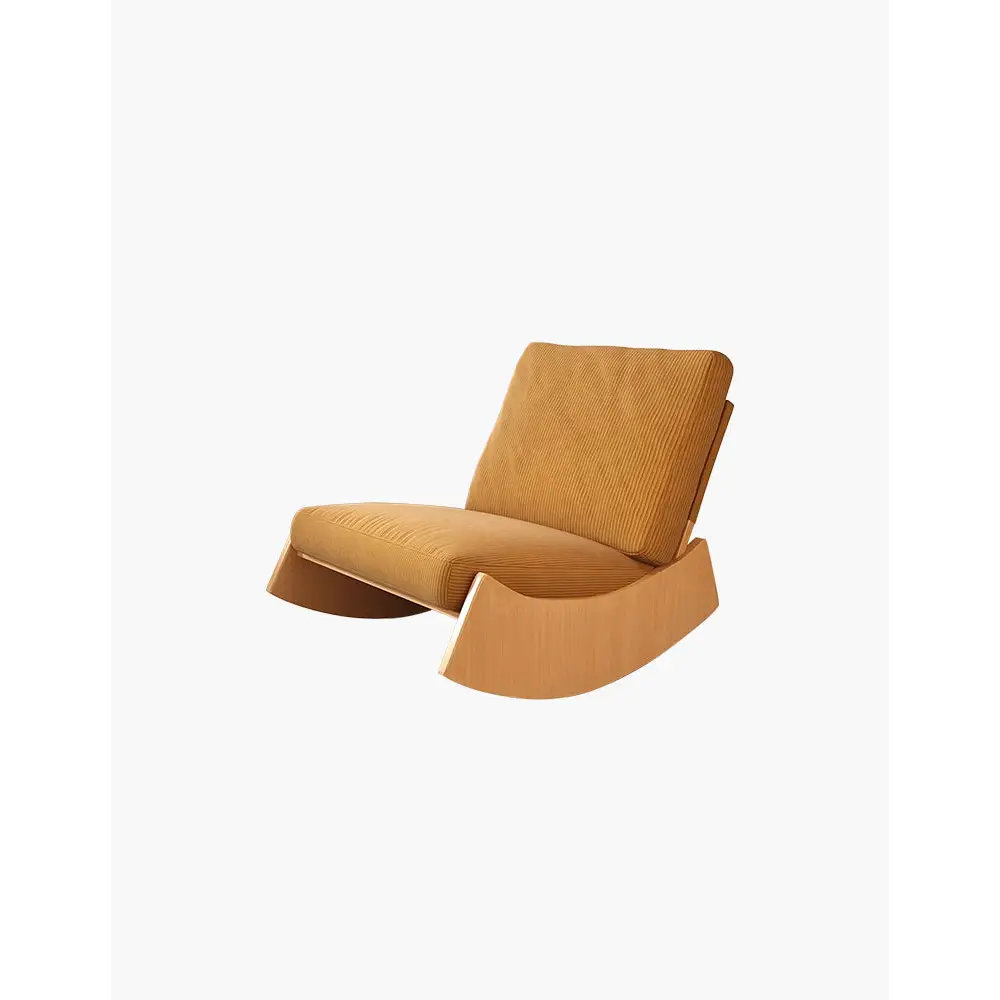 Valdez Rocking Lounge Chair Corduroy & Wood - rocking chair