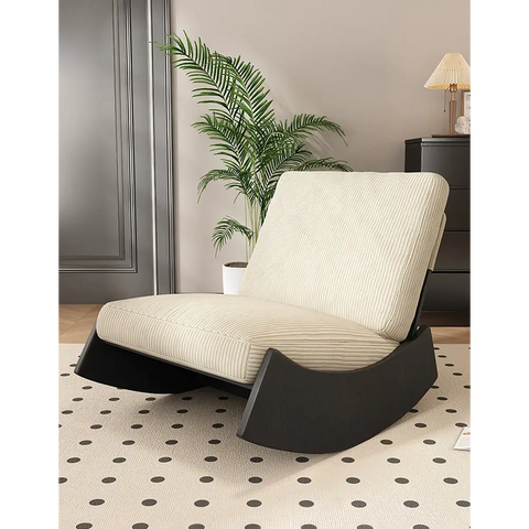 Valdez Rocking Lounge Chair Corduroy & Wood - rocking chair