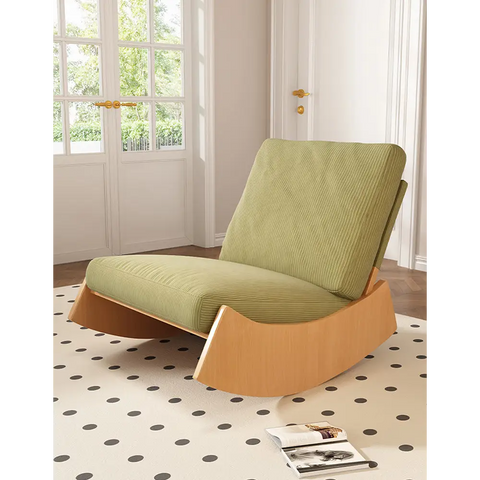Valdez Rocking Lounge Chair Corduroy & Wood - rocking chair
