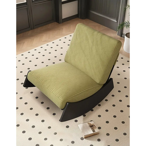 Valdez Rocking Lounge Chair Corduroy & Wood - rocking chair