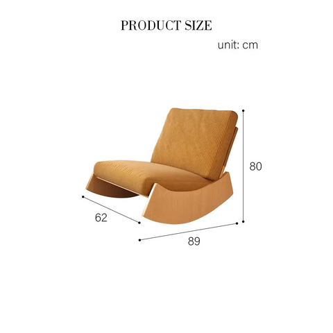 Valdez Rocking Lounge Chair Corduroy & Wood - rocking chair